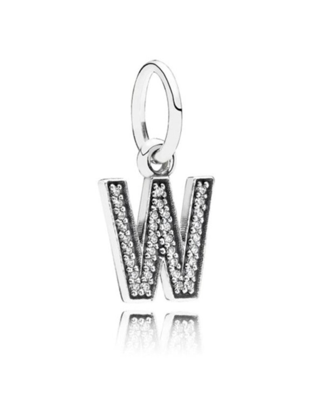Pandora Retired Sterling Silver Alphabet Letter W Dangle - 791335CZ